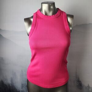 Veronica Beard Jeans Hot Pink Ribbed Jordan Racerback Tank | Women's Small